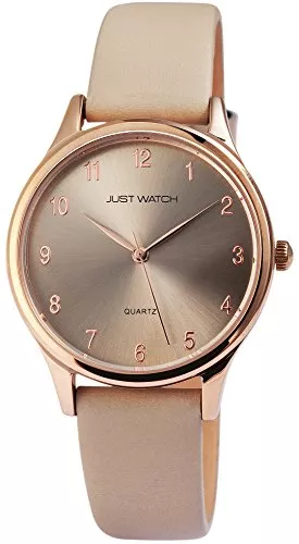 Just Watch Uhren Just Watch Unisexuhr mit Echtlederarmband Dornschließe Quarz Rund Armbandlänge 18cm
