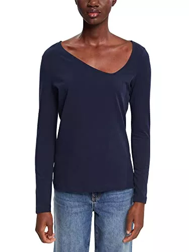 ESPRIT Langarmshirts ESPRIT Longsleeve mit asymmetrischem Ausschnitt