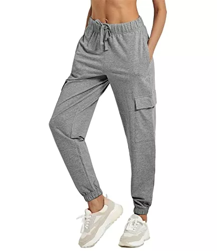 SPECIALMAGIC Hosen SPECIALMAGIC Jogginghose Damen Baumwolle Loose Cargo Yogahose lang Sporthose mit Taschen Freizeithosen Traininghose Sweathose