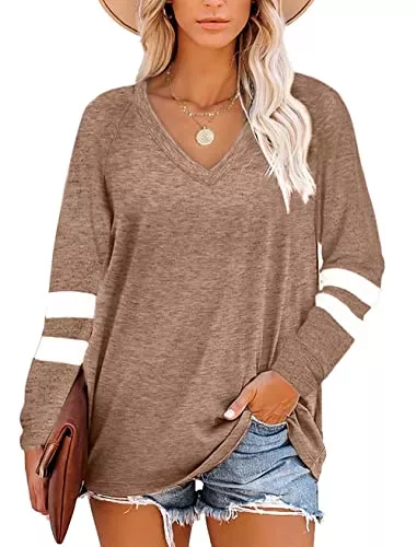JOCAFIYE Langarmshirts JOCAFIYE Pullover Damen Bluse Langarm Shirt Tunika Tshirt Kleidung Oberteile Top