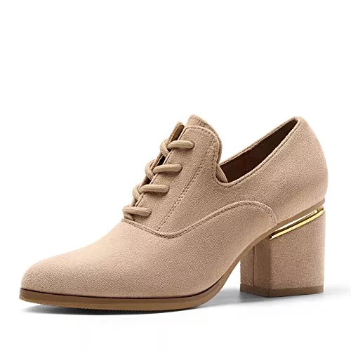 DREAM PAIRS High Heels DREAM PAIRS Damen Blockabsatz Pumps Oxfords Schnürhalbschuhe