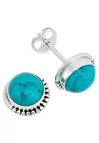 mantraroma Schmuck Ohrstecker 925 Silber Edelstein Ohrringe echt Silber Damen Sterling Silber Stecker Geschenk