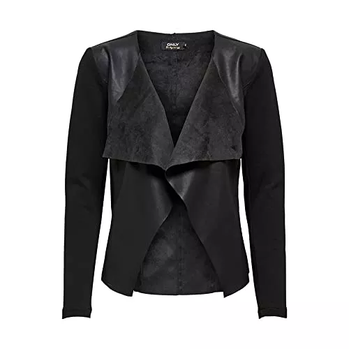 ONLY Blazer ONLY Damen Onlnewsound Faux Leather Mix Blazer OTW Lederimitatjacke