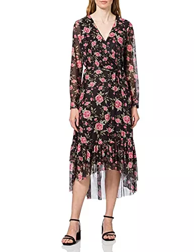 Vila Freizeit Vila Damen Vikamas L/S Mesh Dress Kleid