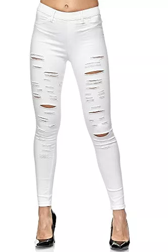 Elara Jeans Elara Damen Hose High Waist Destroyed Look Chunkyrayan