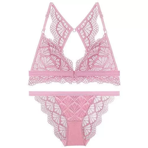 SHEKINI Unterwäsche & Dessous SHEKINI BHS für Frauen Dessous-Set, drahtlos, gepolsterter Frontverschluss, Spitze, Bralette und Panty Set