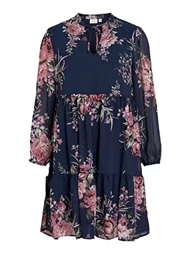 Vila Freizeit Vila Female Kleid mit Langen Ärmeln Gerüschtes