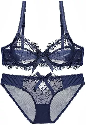 YIDISHUI Unterwäsche & Dessous YIDISHUI Sexy Dessous-Set Transparent Spitze BH- und Höschen-Sets zum Frauen Weich Bügel BH-Set Unterwäsche Hochdrücken BH und Schlüpfer
