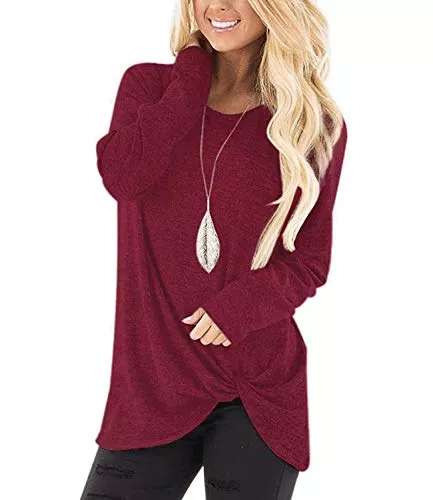 Xpenyo Langarmshirts Xpenyo Langarmshirts, Twisted-Sweatshirts, lockere T-Shirt-Blusen, Tunika-Tops fur Damen