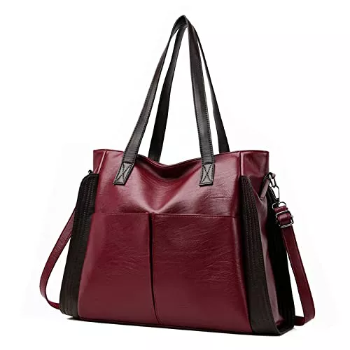 BIUBIULOVE Taschen & Rucksäcke Große Kapazität wasserdichte weiche Ledertasche Top-Griff Umhängetasche für Frauen PU-Leder-Hobo-Taschen Reisetasche