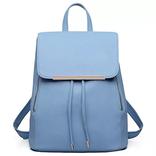 Miss Lulu Taschen & Rucksäcke Miss Lulu Rucksack Damen Kunstleder Rucksack Damen Elegant Rolltop Rucksack Damen Tunnelzug-Design Cityrucksack Tasche Umhängetasche Schulrucksäcke