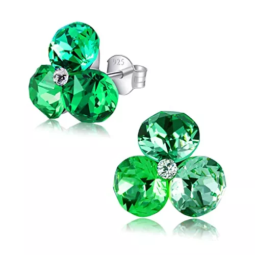 Chic Bijoux Schmuck Chic Bijoux Ohrringe für Frauen - Hergestellt mit 4 Österreichische Kristalle und 925 Sterling Silber, Xiris Kollektion - Geschenk für Mama, Rosa/Blau/Lila/Grün/Klar