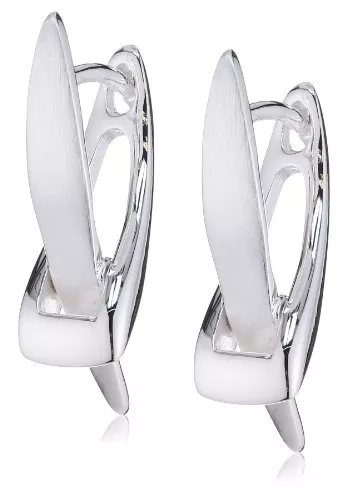 Vinani Schmuck Vinani Damen Ohrringe 925 Silber - Klapp-Creolen Ohrring Set für Frauen aus 925 Sterling Silber X-Form 20mm lang 5mm breit CXV