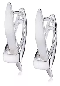 Vinani Schmuck Vinani Damen Ohrringe 925 Silber - Klapp-Creolen Ohrring Set für Frauen aus 925 Sterling Silber X-Form 20mm lang 5mm breit CXV