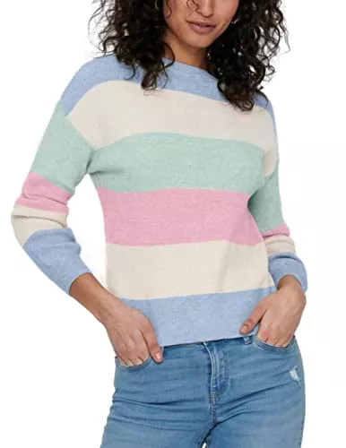 ONLY Pullover & Strickmode ONLY Damen Onlatia L/S Stripe Pullover KNT Noos Strickpullover