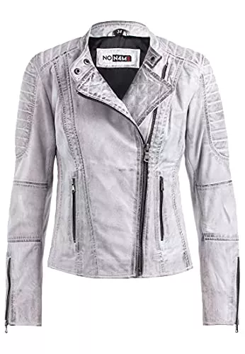 NO N4ME Jacken NO N4ME Damen Lederjacke Joy mit moderne Biker Jacke mit asymmetrischem Reißverschluss aus Lammleder