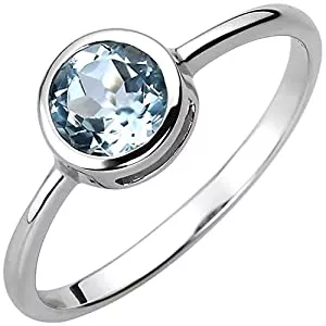 Jobo Schmuck JOBO Damen-Ring aus 925 Silber mit Blautopas