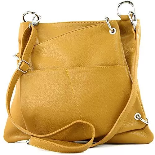 modamoda de Taschen & Rucksäcke modamoda de - T140 - ital Messenger-/Umhängetasche 2in1 Leder