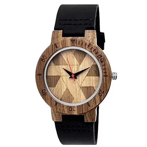 Holzwerk Germany Uhren Holzwerk Germany Handgefertigte Designer Damen-Uhr Öko Natur Holz-Uhr Leder Armband-Uhr Analog Klassisch Quarz-Uhr in Schwarz Braun