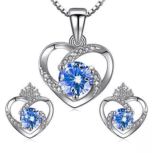 Yasvitti Schmuck Yasvitti schmuckset silber 999 damen| Halskette Herz Silber Zirconia von Swarovski Halsketten für frauen Schmuck Damen Geschenke Für Frauen Frauen Geschenke Valentintag