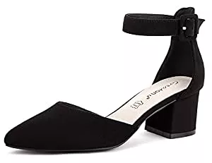 Greatonu High Heels Greatonu Women's Court Shoes with Ankle Strap, Block Heel, Pointed Toe Sandals