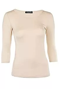 Cara Mia Langarmshirts Muse Shirt für Damen mit 3/4 Arm und Rundhals Baumwolle Stretch viele Farben