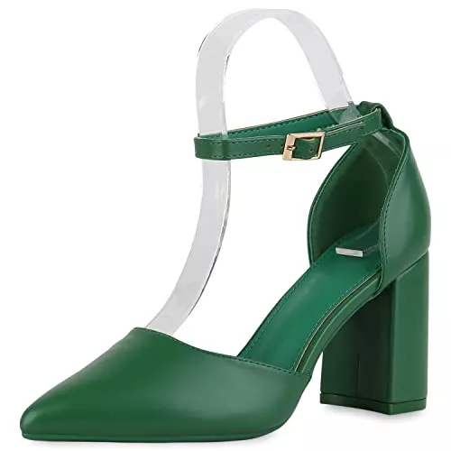 VAN HILL High Heels VAN HILL Damen Spitze Pumps mit Blockabsatz