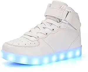 Small garlic Sneaker & Sportschuhe 7 Farben LED Schuhe USB Aufladen Leuchtschuhe Licht Blinkschuhe Leuchtende Sport Sneaker Light up Turnschuhe Damen Herren Kinder Shoes