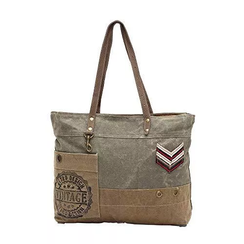 Myra Bag Taschen & Rucksäcke Myra Bags Military Badge Upcycled Canvas Tote Bag S-0934