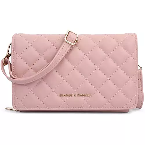 cotwoco Taschen & Rucksäcke cotwoco Damen Handy Umhängetasche - Gesteppte Crossbody Taschen Handtasche Vegan Leder Crossbody Bag Schultertasche Kleine Abendtasche Reisepass Handytasche mit Geldbeutel Kartenfächer, Schwarz