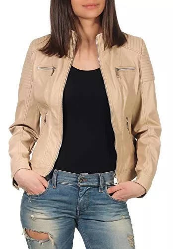 malito more than fashion Jacken Malito Damen Jacke | Kunstleder Jacke | Jacke mit Zipper | lässige Bikerjacke - Sakko - Jackett 5179