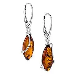 Copal Schmuck Copal Women's Earrings Amber Silver 925 Natural Brown Drops Jewellery Case Gift Girlfriend