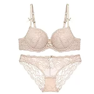 SHEKINI Unterwäsche & Dessous SHEKINI Damen Spitze BH und Panty Set Sexy Dessous Set BH Unterwäsche Set Bügel Push Up BH Panty Set 2 Stück