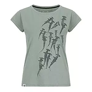 Lexi&amp;Bö T-Shirts Lexi&amp;Bö buntes Damen T-Shirt Hammerhead Swarm mit Meerestier-Druck aus Bio-Baumwolle
