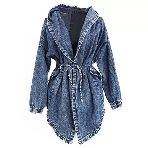 Très Chic Mailanda Jacken Très Chic Mailanda Damen Parka Trenchcoat Jeansjacke Kapuzen Pullover Mantel Outerwear Jacket
