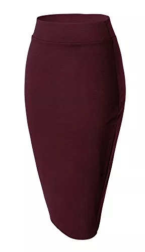 Urban GoCo Röcke Damen Midi Rock Stretch Figurbetont Business Bleistift Röcke