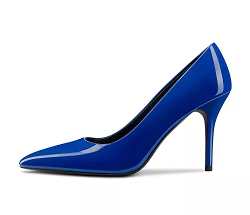 Castamere High Heels Castamere Damen Hoher High Stiletto Absatz Heel Spitze Zehenkappe Slip-on Pumps Cute Klassisch Dress Schuhe