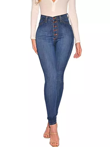 Uusollecy Jeans Uusollecy Damen Skinny High Waist Jeans Stretch Jeanshose