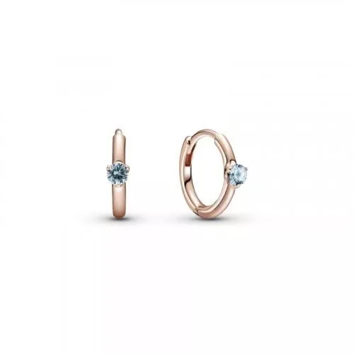 Pandora Schmuck Pandora Creolen "Helles Blau Solitaire Huggie" rosé-vergoldet 289304C02