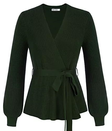 GRACE KARIN Strickjacken GRACE KARIN Damen Strickjacke Hohles Muster Cardigan mit Gürtel CL1237