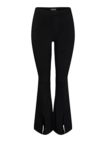 PIECES Hosen PIECES Damen Pchighskin Flared Slit Pant BLC Noos Bc Hose