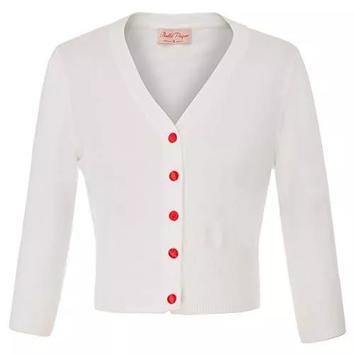 Belle Poque Strickjacken Belle Poque Damen 3/4-Arm Bolero Festlich Cardigan Kirsche Bolerojacke Schulterjacke BP609