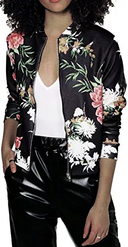 EUDOLAH Jacken EUDOLAH Damen Blazer Strickjacke Sweatshirt mit Reissverschluss Streetwear Frühling Herbst