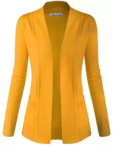 BIADANI Strickjacken BIADANI Damen Klassische weiche Langarm offene vordere Strickjacke