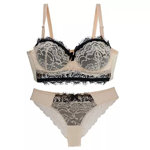 Generic Unterwäsche & Dessous Damen-Dessous-Set Mit Spitzendruck, Passender Unterwäsche, Großes Unterwäsche-Höschen-Set,Rot,95E