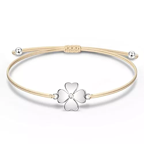 NINAWISH Schmuck NINAWISH Sterling Silber Armband für Frauen, Glücksarmband, Freundschaftsarmband, Knöchel-Armband, Valentinstag Schmuck Freundschaft Geschenke für Mädchen, Armband Damen, mit Schmuck-Box