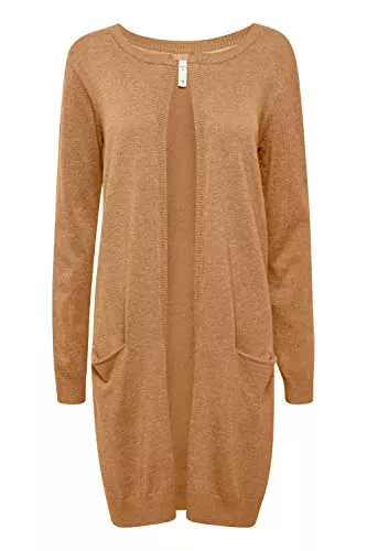 PULZ JEANS Strickjacken Pulz PZSARA - 50203258 Long Cardigan Damen Lange Strickjacke Feinstrick Cardigan Longstrickjacke Regular fit