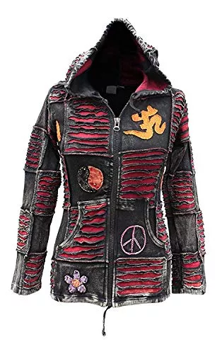 SHOPOHOLIC FASHION Jacken SHOPOHOLIC FASHION Damen 100% Weiche Baumwolle Emo Punky Gothic Kapuzenjacke