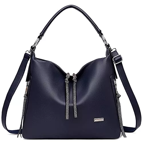 VARLIVOO Taschen & Rucksäcke VARLIVOO Mode Damen Handtasche Hobo Taschen Schultertasche Frauen Umhängetasche Diamant Quaste Reisen Taschen Crossbody Bag Wasserdicht PU