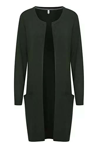 PULZ JEANS Strickjacken Pulz PZSARA - 50203258 Long Cardigan Damen Lange Strickjacke Feinstrick Cardigan Longstrickjacke Regular fit